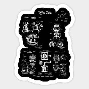 Coffee Lover Gift Coffee Maker Patents Sticker